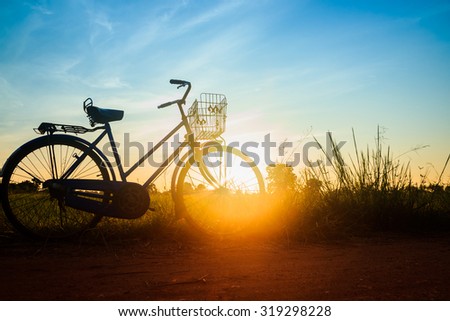 beautiful sky with Bicycle at sunrise