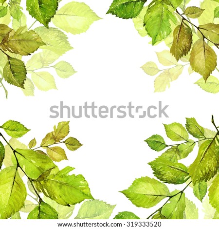 Watercolor background beautiful bright leaves-9 .Fine background for decoration and design. Watercolor sketch from nature handmade.