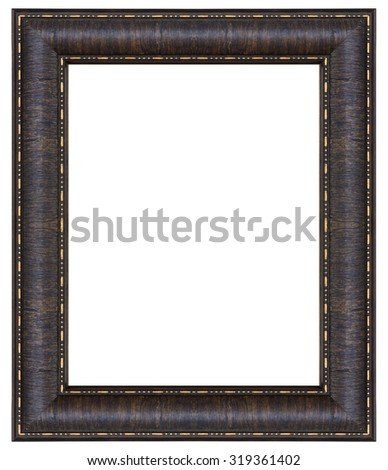 Classic wooden texture frame isolated on white background