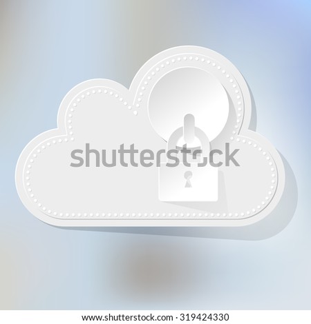 White Clouds on a light blue bokeh fog background.