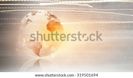 Conceptual image of modern business and technology with Earth planet