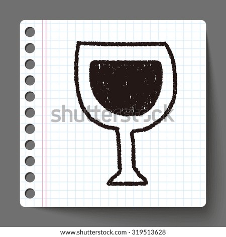 wine doodle drawing