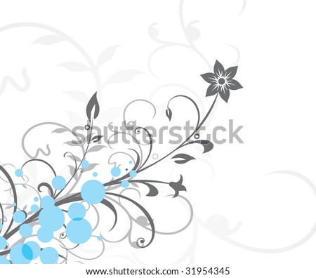 Grunge flower background with waves, element for design, vector illustration