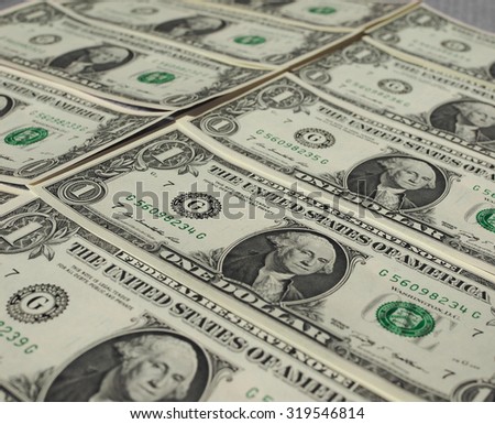 Dollar banknotes 1 Dollar currency of the United States useful as a background