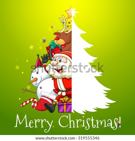 Christmas theme with Santa and snowman illustration