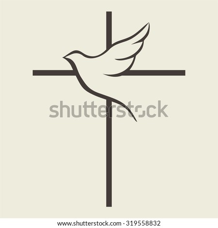 Dove and cross Royalty-Free Stock Photo #319558832