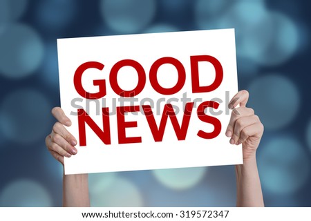 Good News card with bokeh background Royalty-Free Stock Photo #319572347