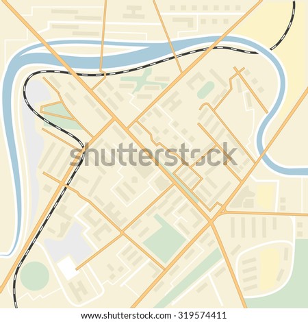 Abstract city map flat design illustration