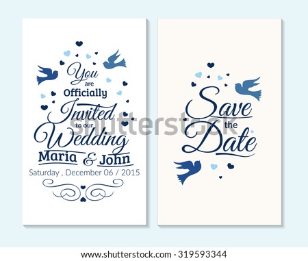 Wedding invitation, thank you card, save the date cards. Wedding invitation. Royalty-Free Stock Photo #319593344