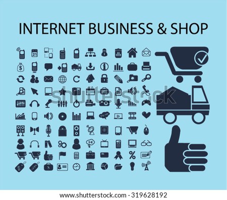 internet business, shop, e-commerce, retail icons