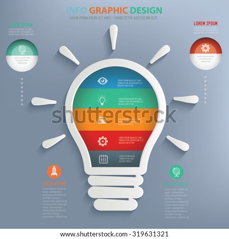 Light bulb info graphic design,clean vector