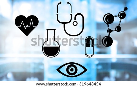 Medical icons set on abstract background