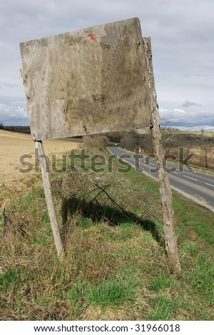 Blank, wooden signboard