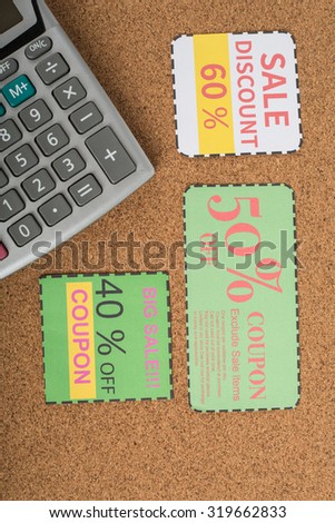 Coupon paper voucher for exchange and save your money concept.