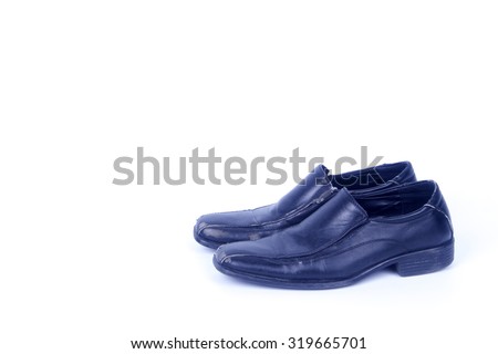 old leather shoe isolated on a white background