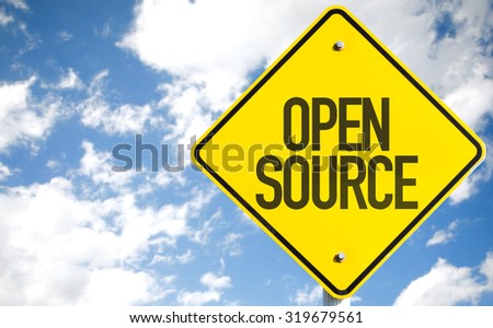 Open Source sign with sky background