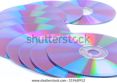 DVD's on white background