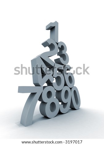 pyramid numerals Royalty-Free Stock Photo #3197017