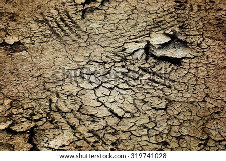 wheel trail, cracked ground, dry soil, abstract