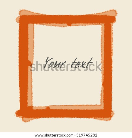 Orange hand drawn water color bold border