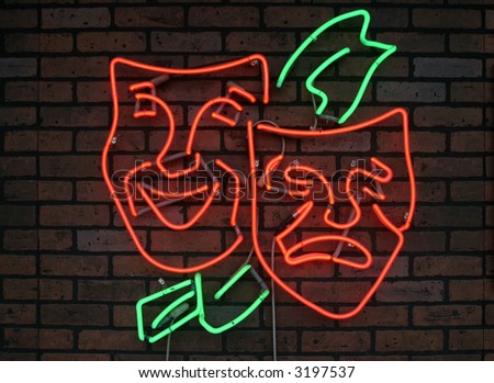 "neon sign series" "happy and sad" masks