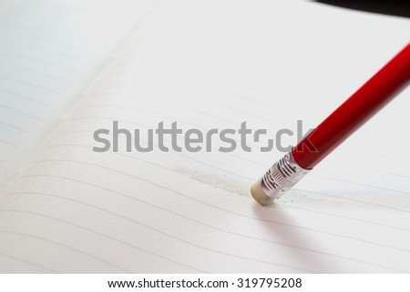 Eraser on paper, for filling posts. Royalty-Free Stock Photo #319795208