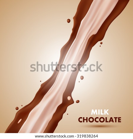 Milk and chocolate splash illustration