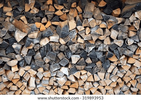 Pile of the firewoods as a background