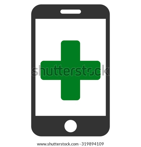 Online Help vector icon. Style is bicolor flat symbol, green and gray colors, rounded angles, white background.