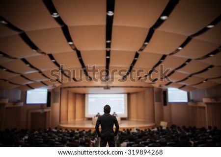 The participants in the auditorium. Royalty-Free Stock Photo #319894268