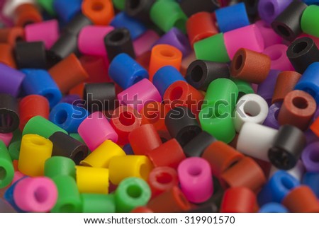 plastic beads many rainbow colors
