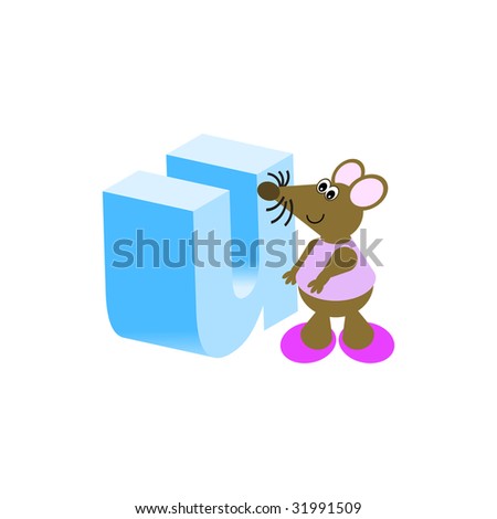 Happy Mouse with lower case letter u
