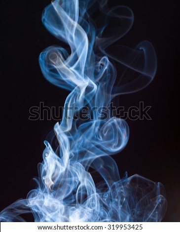 Blue Smoke on black background