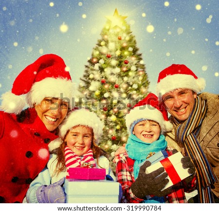 Family Christmas Celebration Vacation Happiness Concept