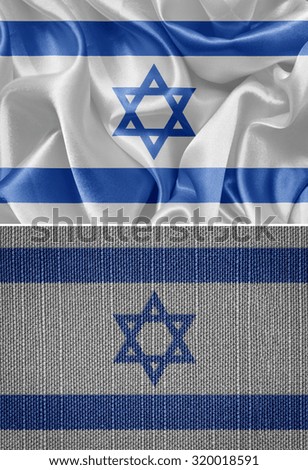Israeli fabric flags, set