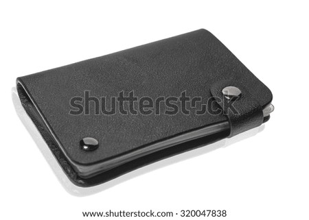 Leather purse cards isolated on a white background