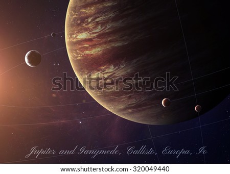 The Jupiter from space showing all they beauty. Extremely detailed image, including elements furnished by NASA. Other orientations and planets available.