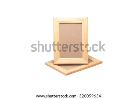 Two wooden picture frames. Isolated on white.                               