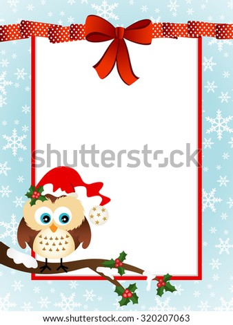 Cute Owl Christmas Greeting Card