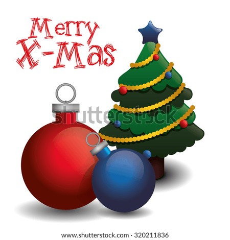 Merry Christmas concept with pine tree design, vector illustration 10 eps graphic.