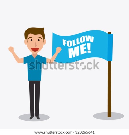 Follow me social and business theme design, vector illustration.