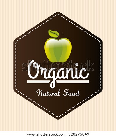 Organic natural food label design, vector illustration eps 10.