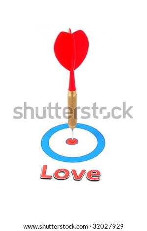love concept with dart arrow for dating