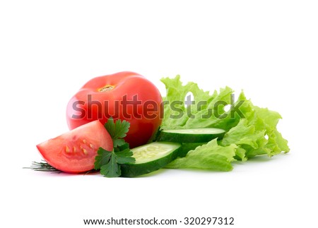 Fresh vegetables isolated on white Royalty-Free Stock Photo #320297312
