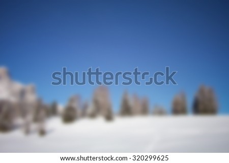 Winter panoramic background, intentionally blurred post production