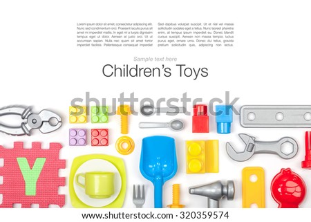 toys on white background 