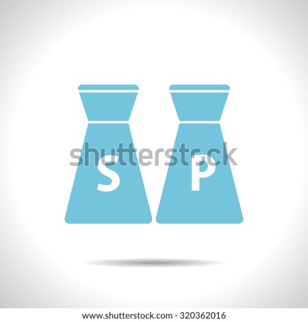 Vector flat color salt and pepper icon  on white background 