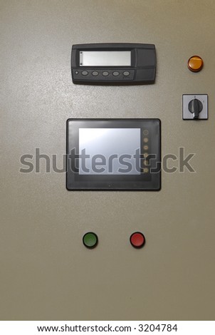 board with two buttons and touch screen