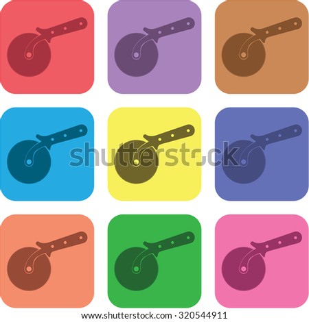 vector illustration of modern icon pizza cutter