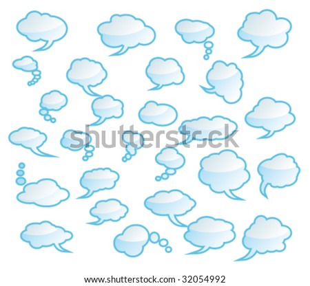 VECTOR Collection of Various comic clouds - Set 3
